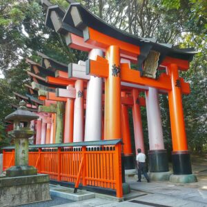 Temple in Kyoto with cherry blossoms during spring